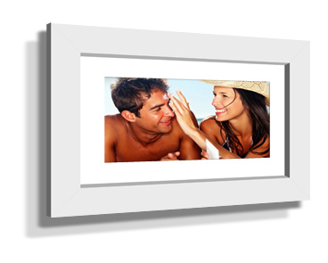 Panorama White Frame White Border Custom Framed Print