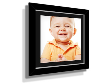 Square Black Frame Black Border Custom Framed Print