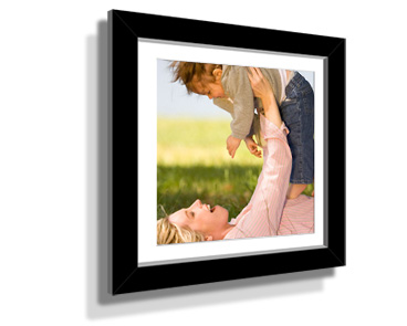 Square Black Frame White Border Custom Framed Print