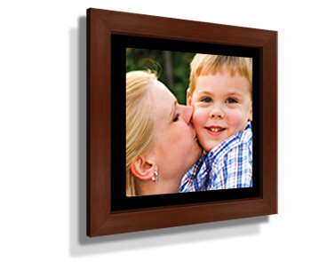 Square Brown Frame Black Border Custom Framed Print