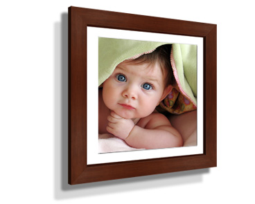 Square Brown Frame White Border Custom Framed Print