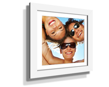 Square White Frame White Border Custom Framed Print